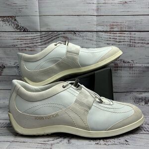 Louis Vuitton White Leather Low Top Trainers Shoes Men’s Size 9.5